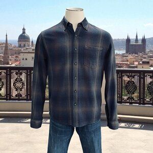 North River Estate Blue Flannel Shirt Mens M Casual Outdoor Core Style Fall Camp